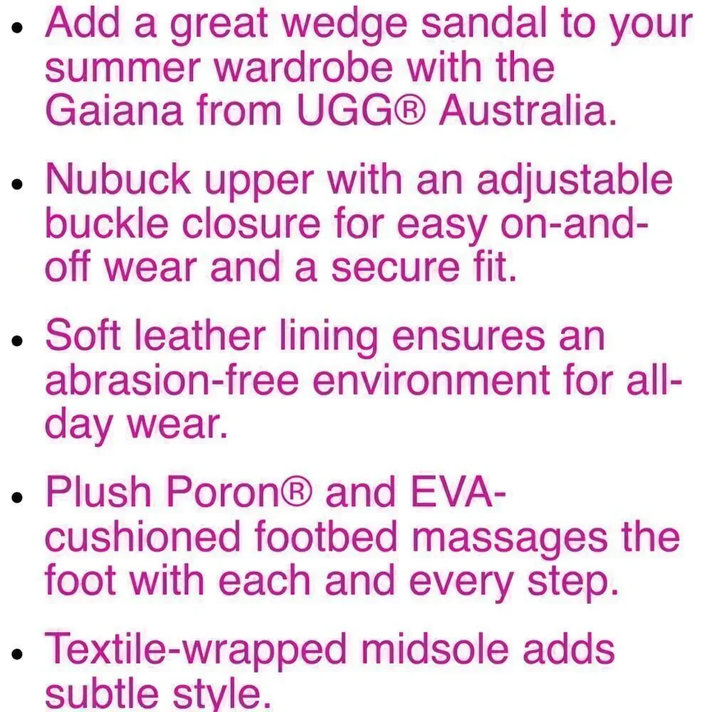 Ugg Pink Gaiana Wedge Sandals